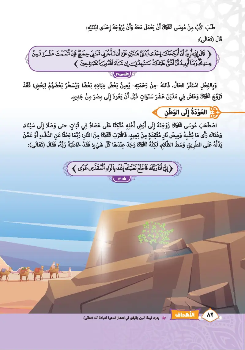 الدرس الرابع: قصة موسى عليه السلام نبؤته نبؤة على أرض سيناء