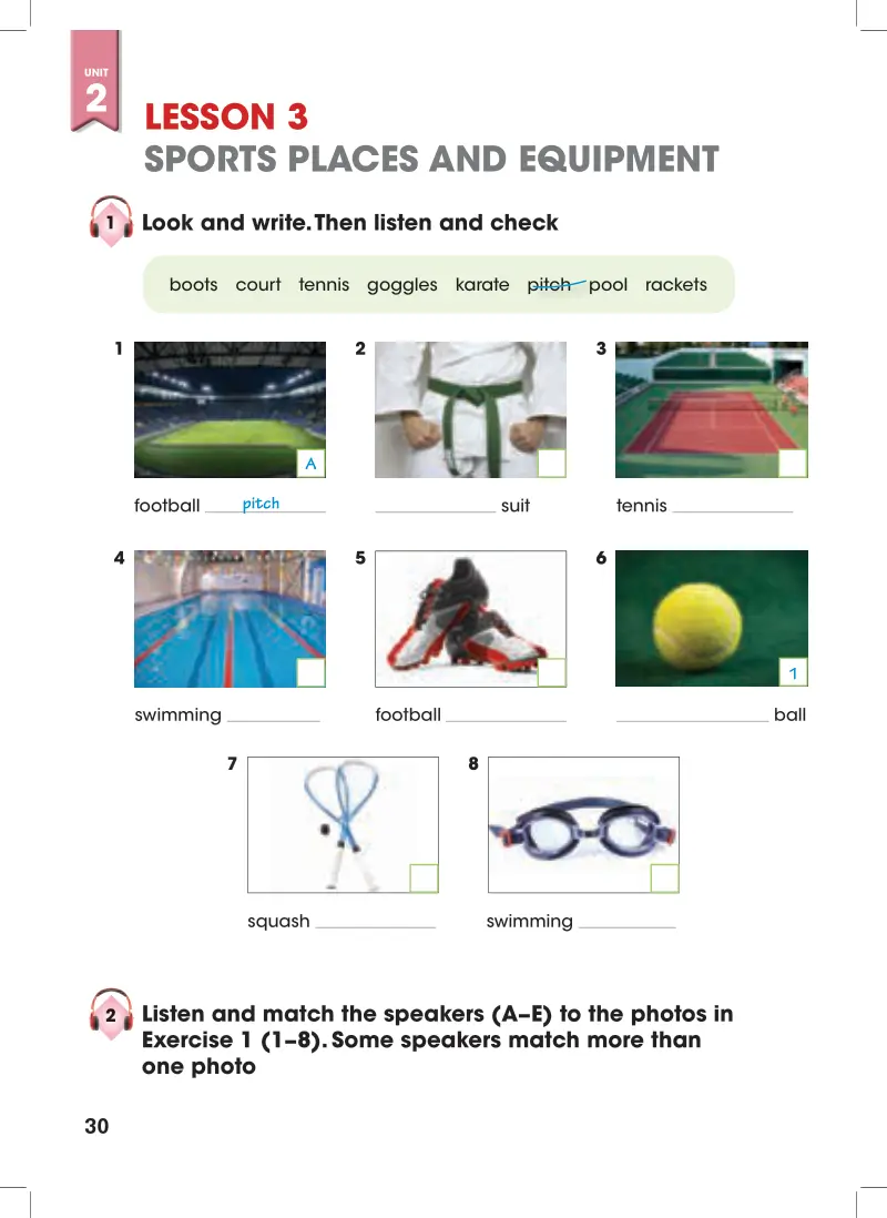 lesson3: sports places and equipment