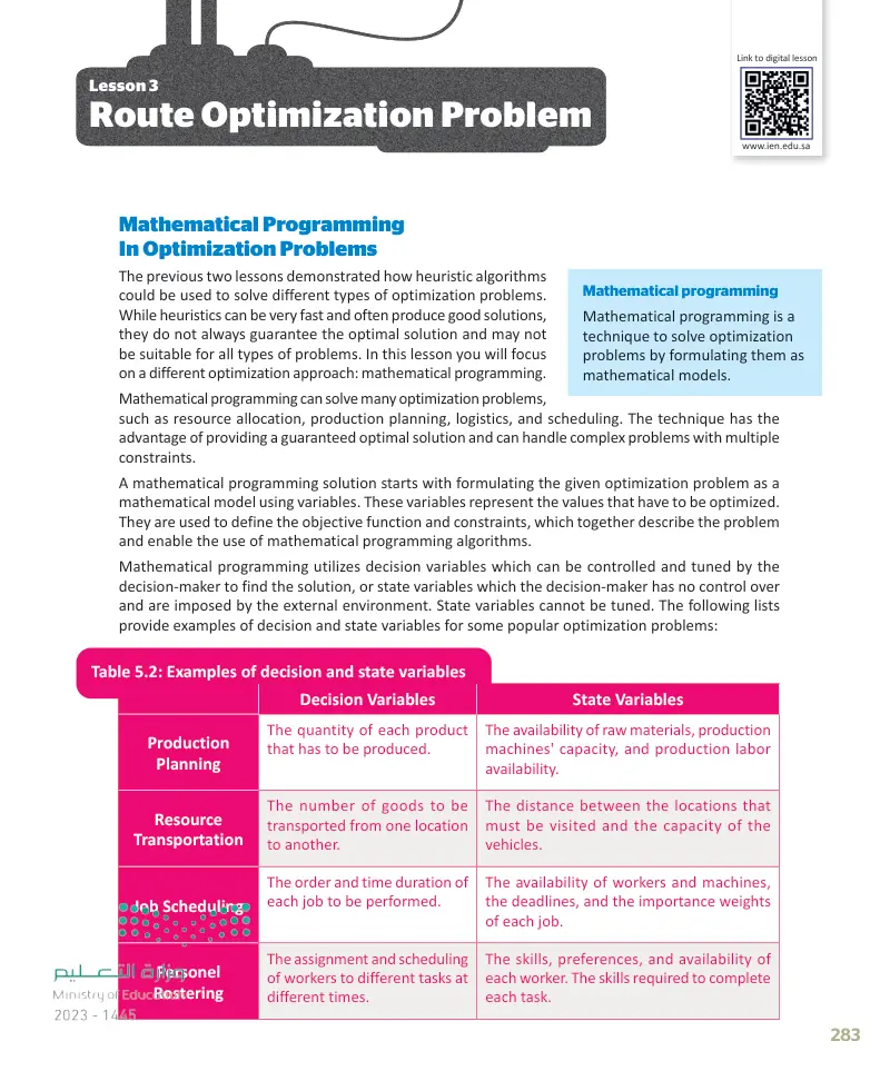 Lesson 3 Route Optimization Problem