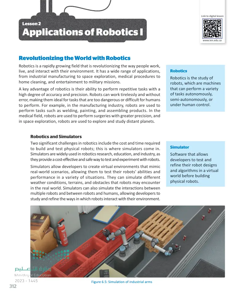 Lesson 2 Applications of Robotics I