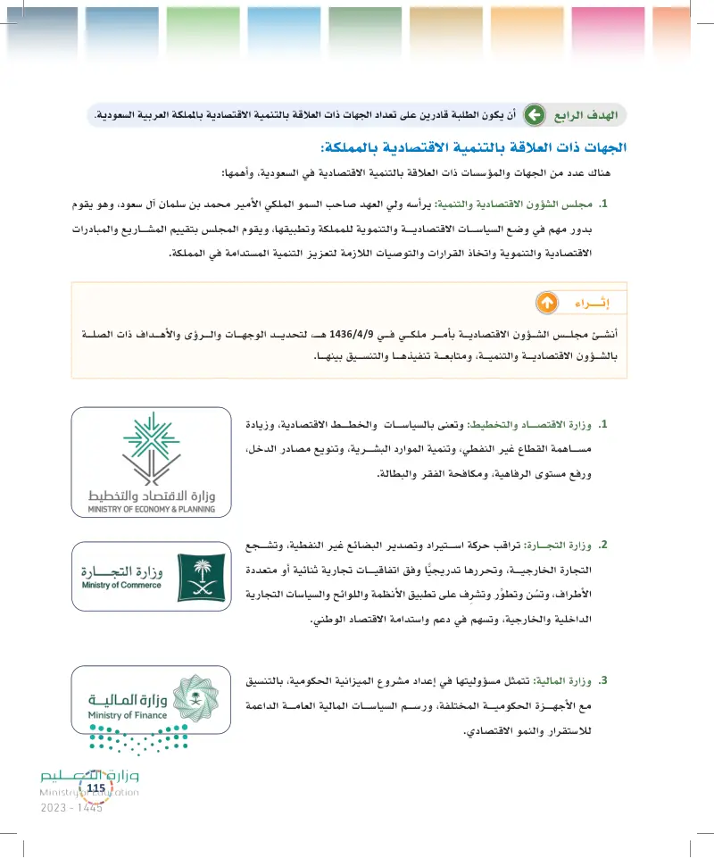 4-4 التنمية الاقتصادية في المملكة العربية السعودية.
