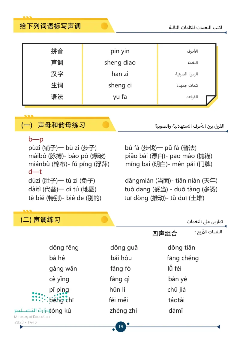 1.2 نطق النغمات والصوتيات