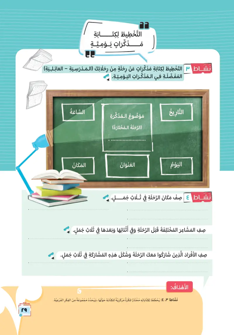 التعبير الكتابي: كتابة مذكرات يومية