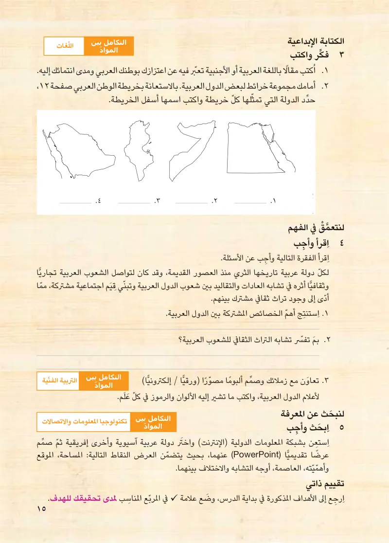 الدرس الأول: الموقع الجغرافي لوطننا العربي