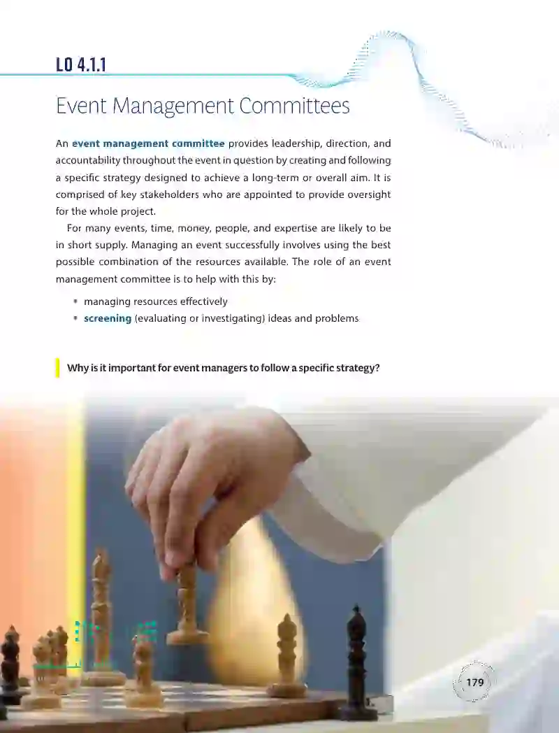 4.1 Establishing an Event Management Committee