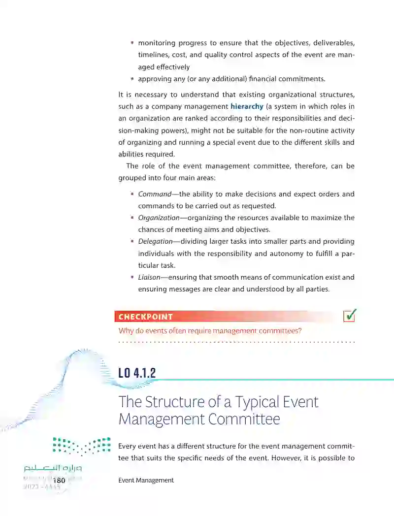 4.1 Establishing an Event Management Committee