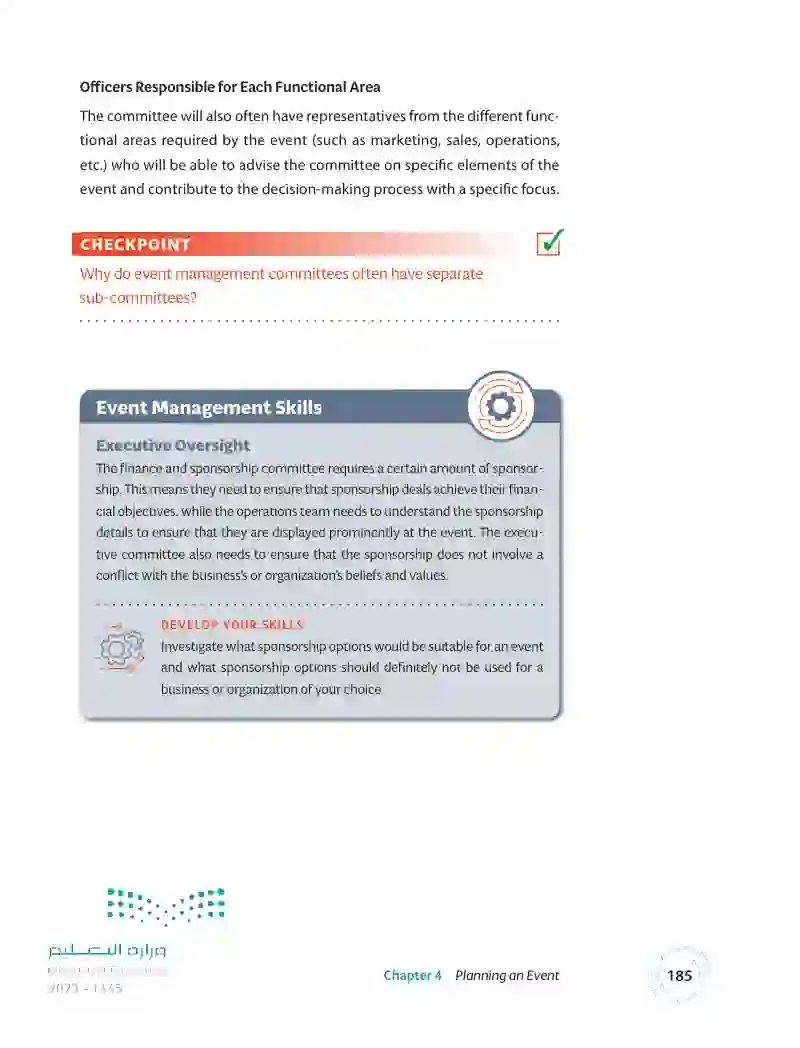 4.1 Establishing an Event Management Committee