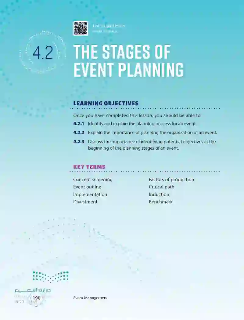 4.2 The Stages of Event Planning