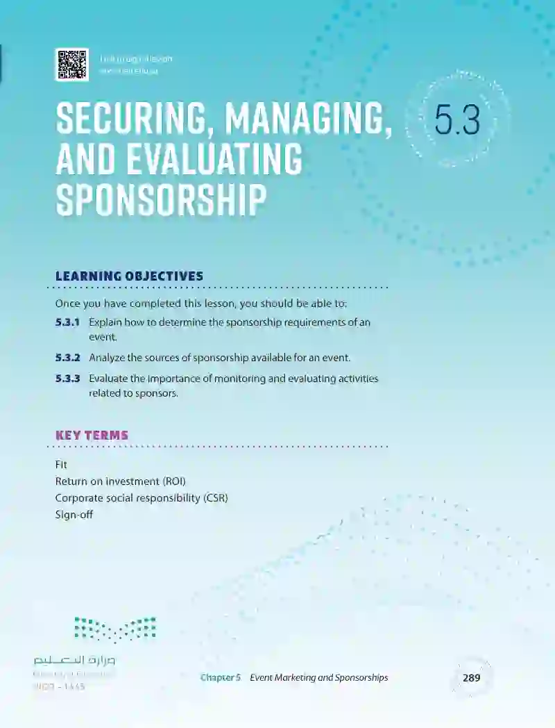 5.3 Securing, Managing, and Evaluating Sponsorship