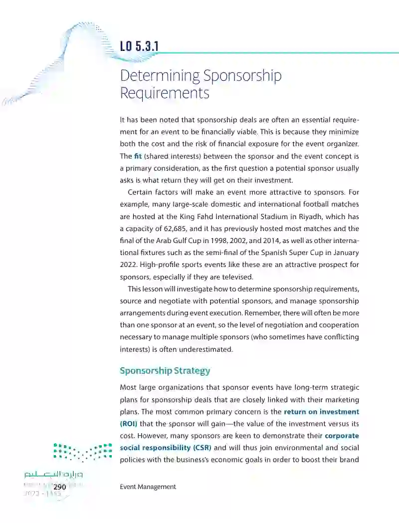 5.3 Securing, Managing, and Evaluating Sponsorship