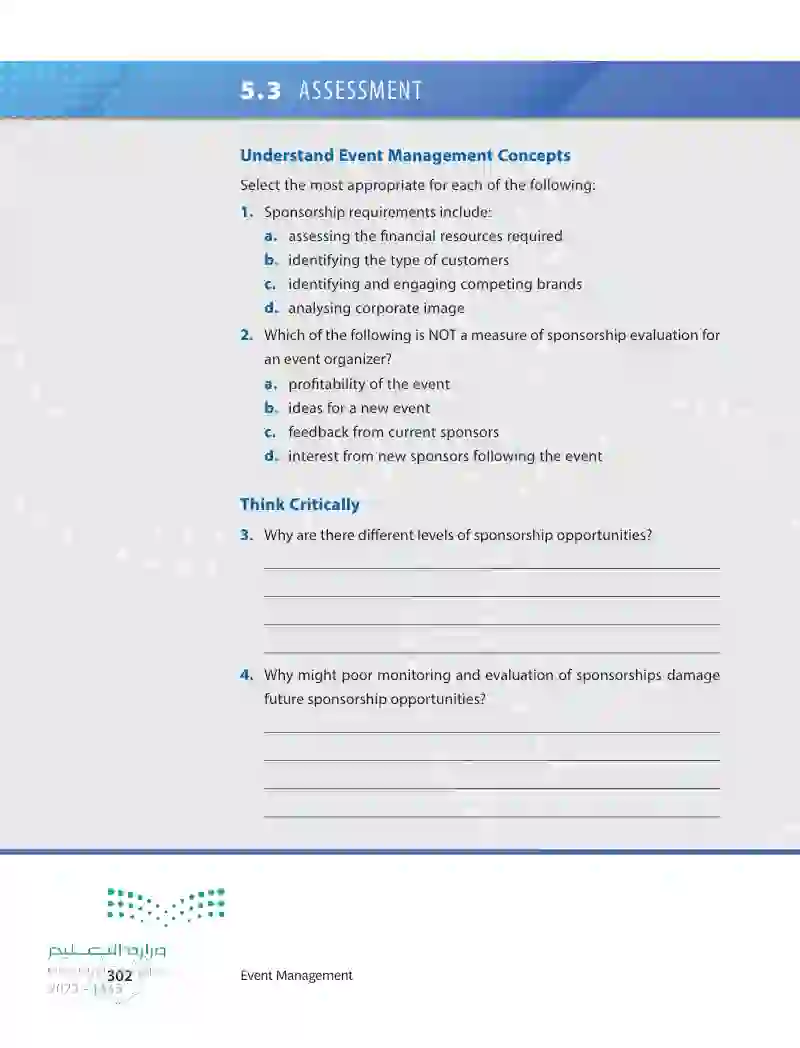 5.3 Securing, Managing, and Evaluating Sponsorship