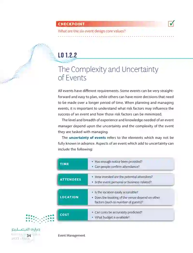 1.2 Managing the Complexity and Uncertainty of Events