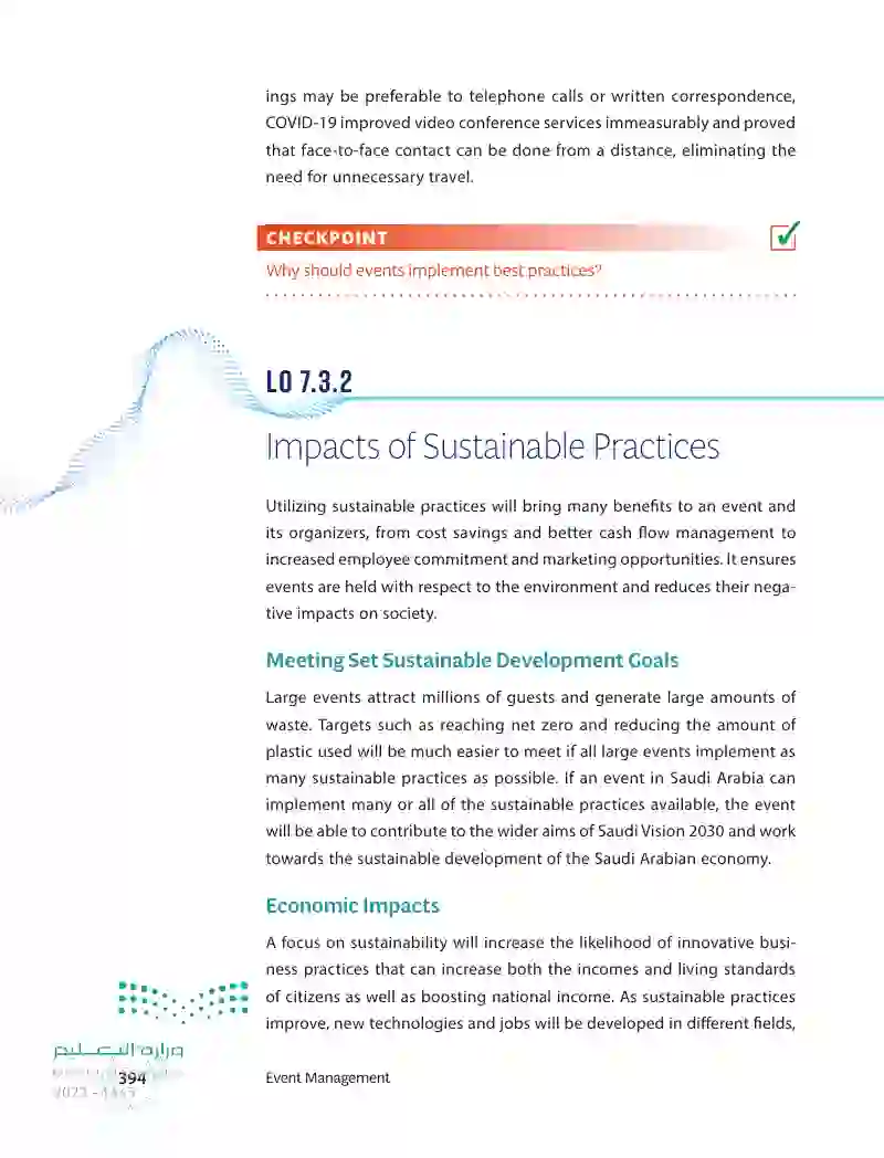 7.3 Best Practices and the Measurement of Sustainable Practices