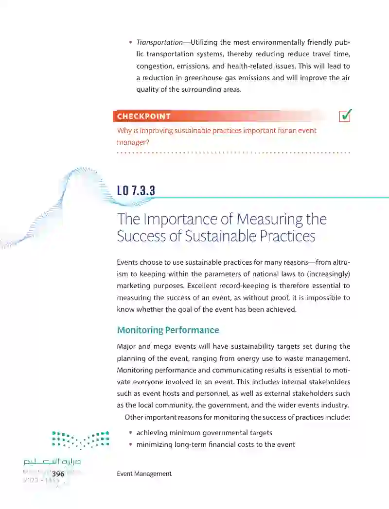 7.3 Best Practices and the Measurement of Sustainable Practices