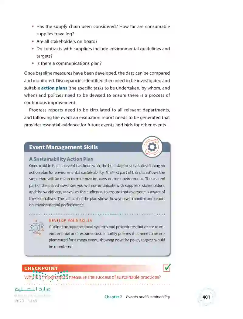 7.3 Best Practices and the Measurement of Sustainable Practices