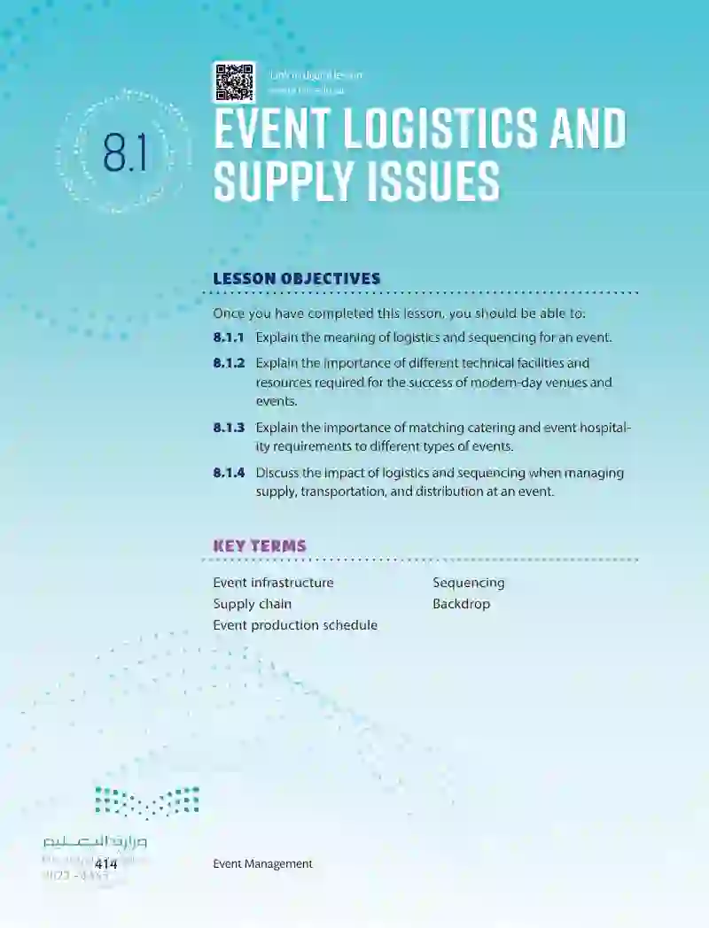 8.1 Event Logistics and Supply Issues