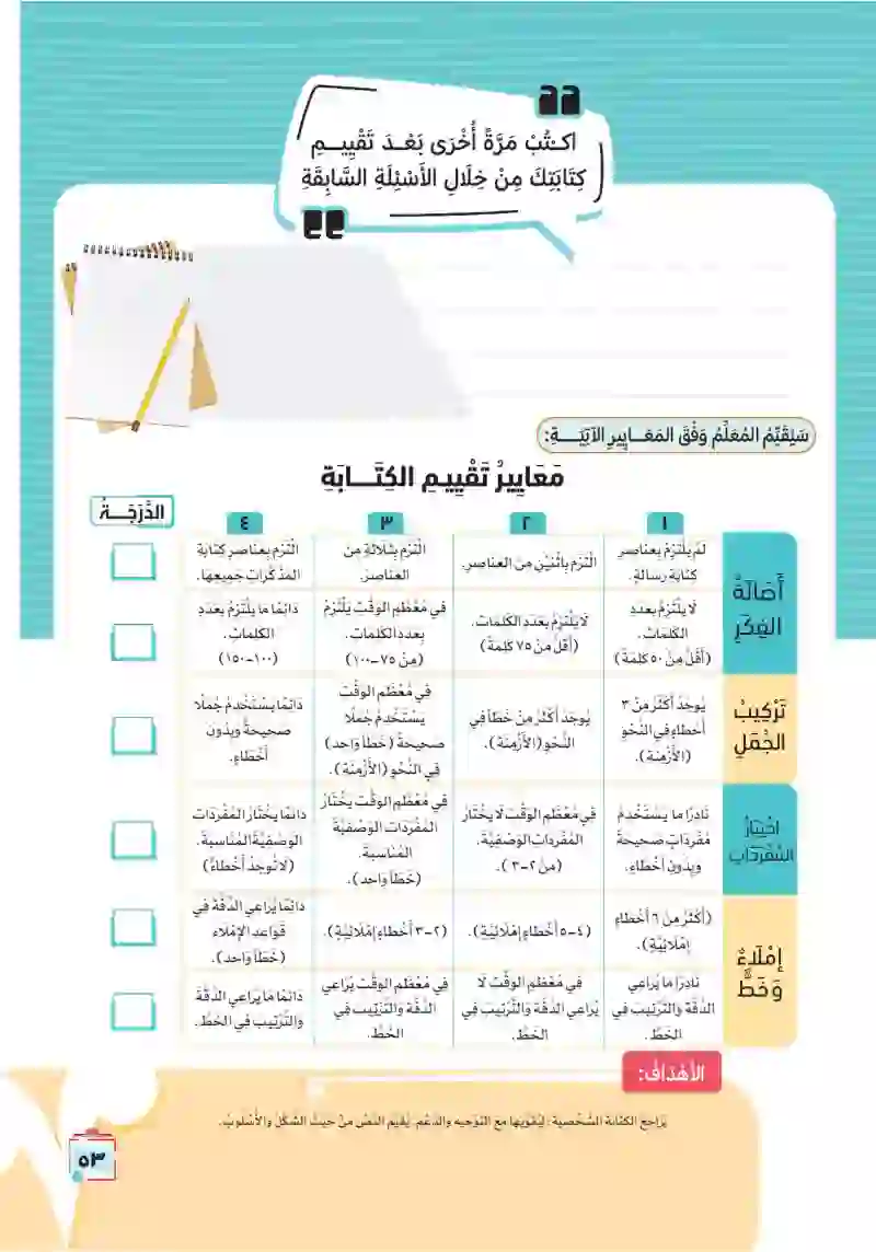 التعبير الكتابي: رسالة اجتماعية