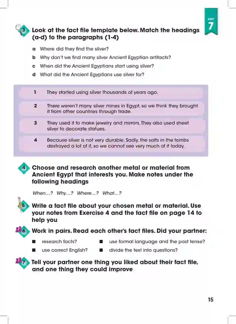 Write a fact file about your chosen metal or material. Use your notes ...