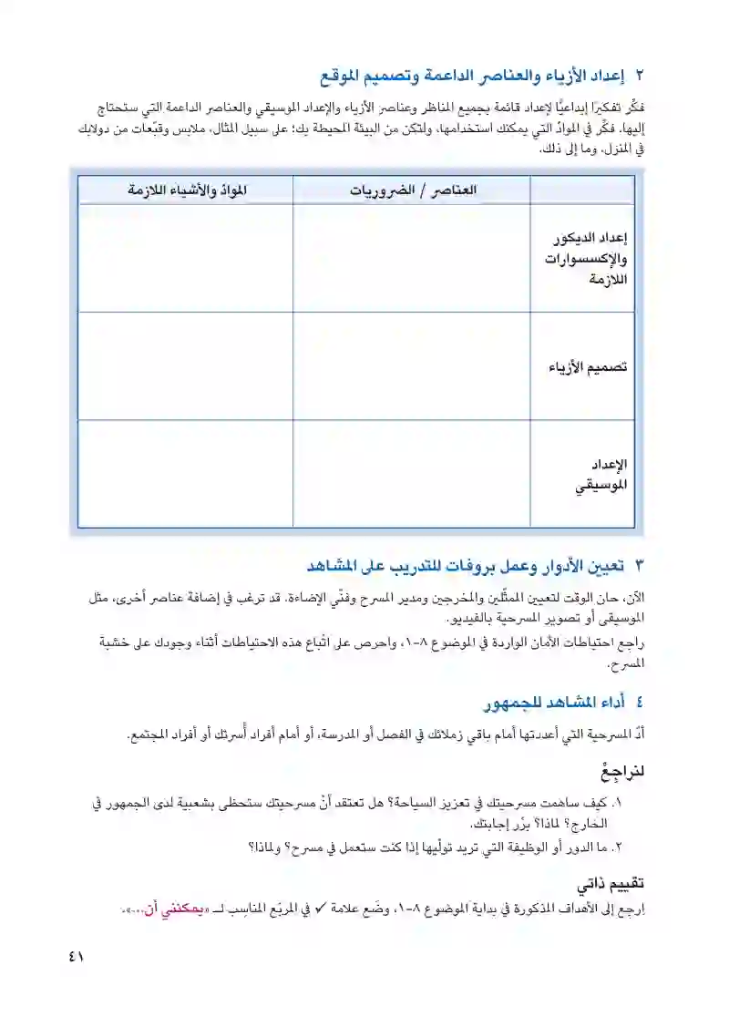 الموضوع ۸-۱: الترويج للسياحة عبر المسرح