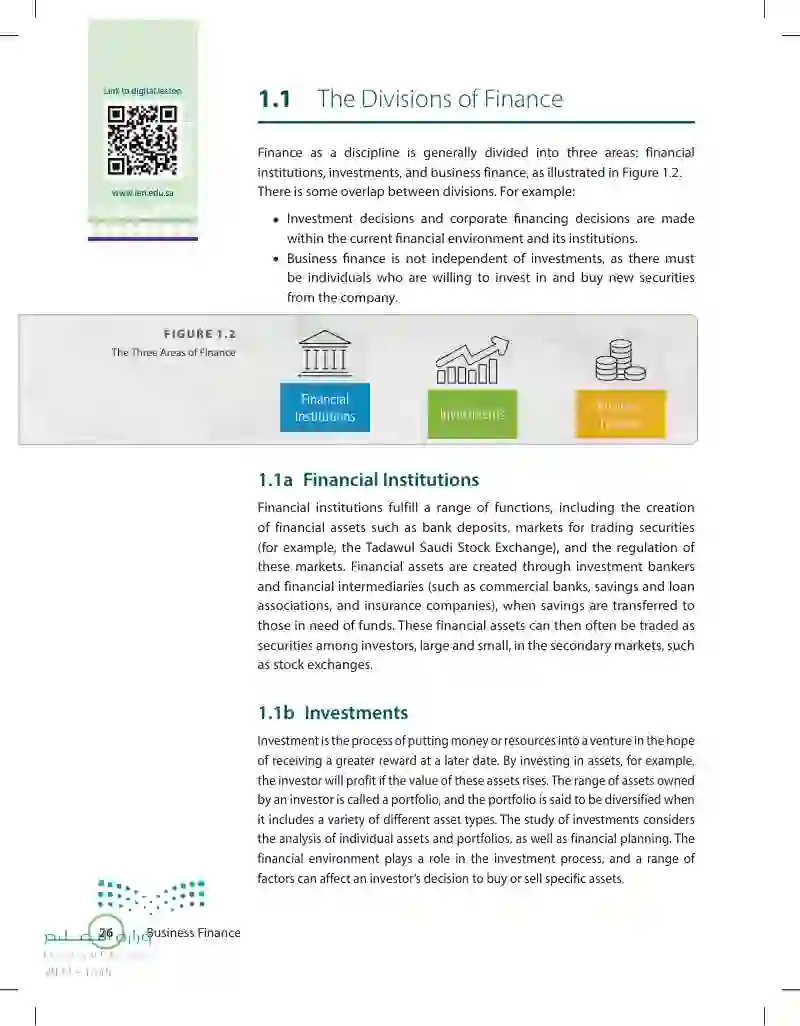 1.1 The Divisions of Finance