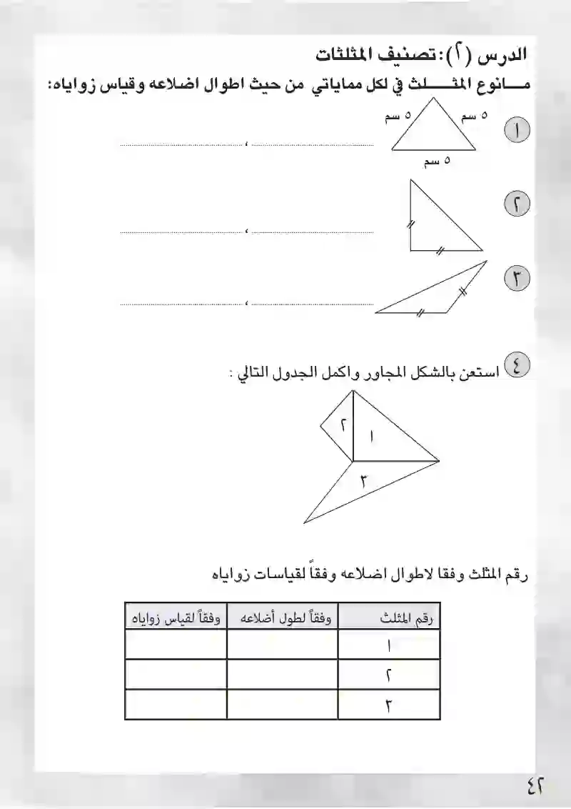 الدرس2: تصنيف المثلثات