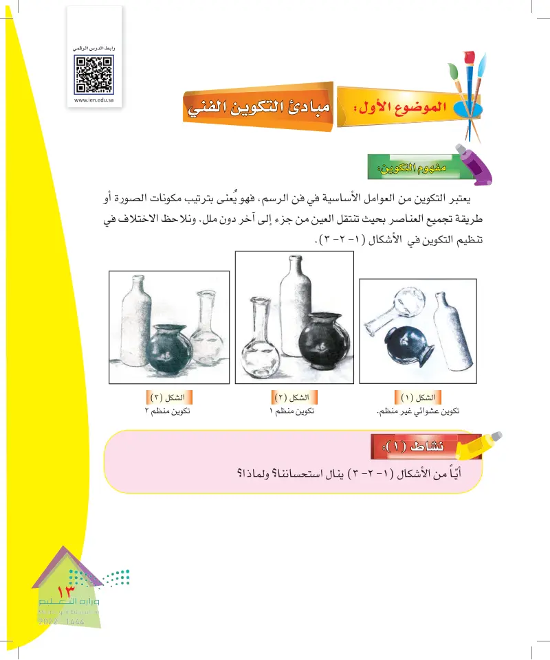 مبادئ التكوين الفني - التربية الفنية - رابع ابتدائي - المنهج السعودي