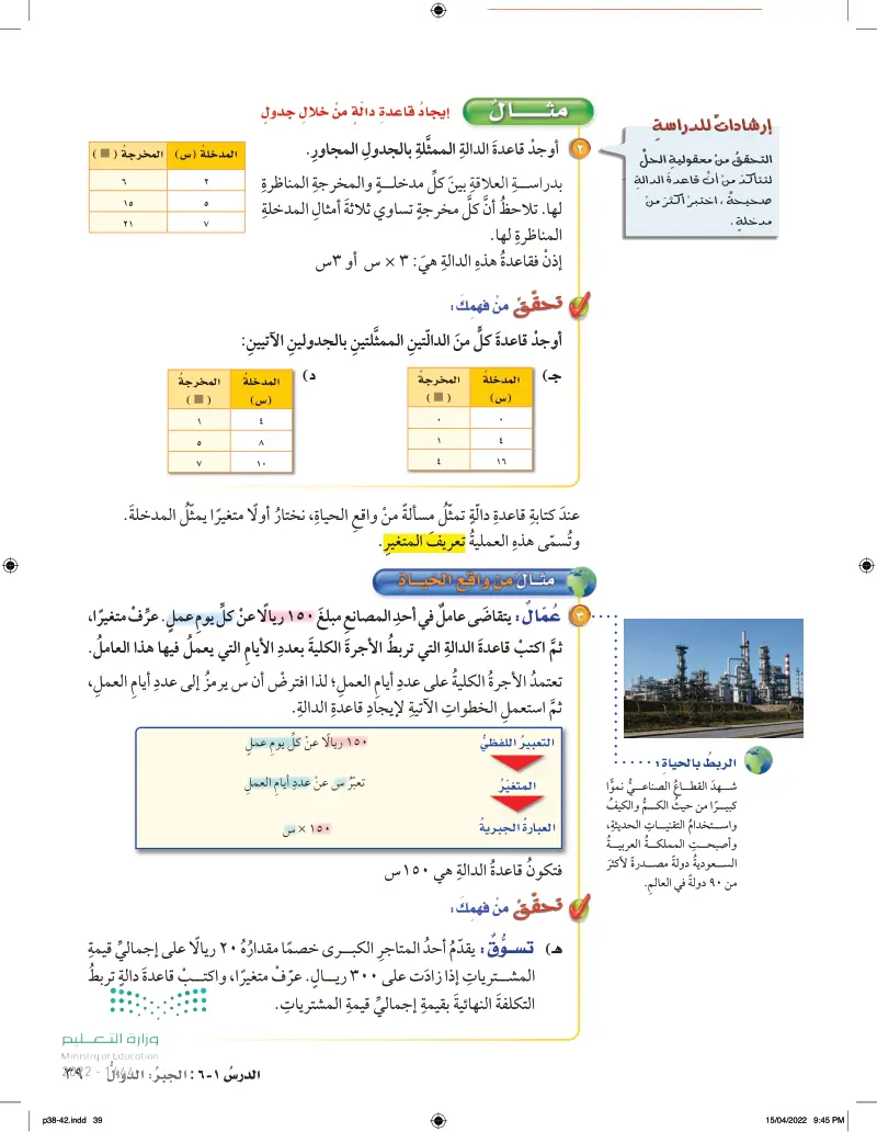 1-6 الجبر: الدوال