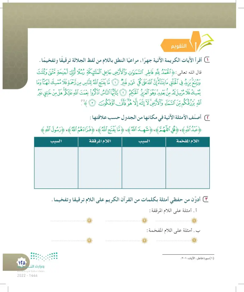 تفخيم لام لفظ الجلالة (الله) وترقيقها