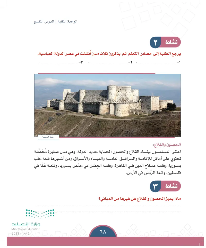 الدرس التاسع: العمارة والفنون في الحضارة الإسلامية