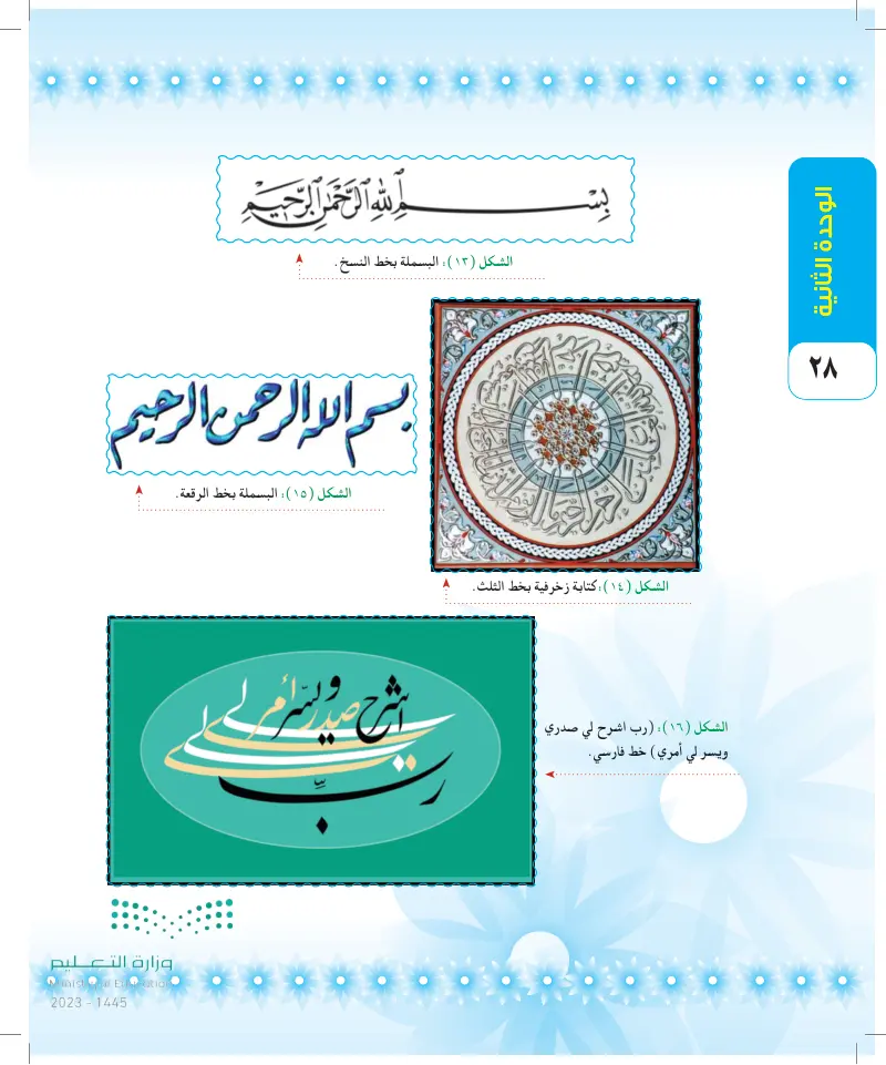 الموضوع: القيم التشكيلية للخط العربي