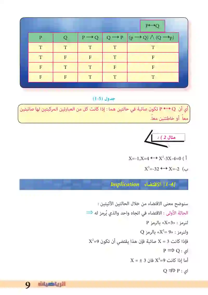 3-1: أداة الربط إذا وفقط إذا