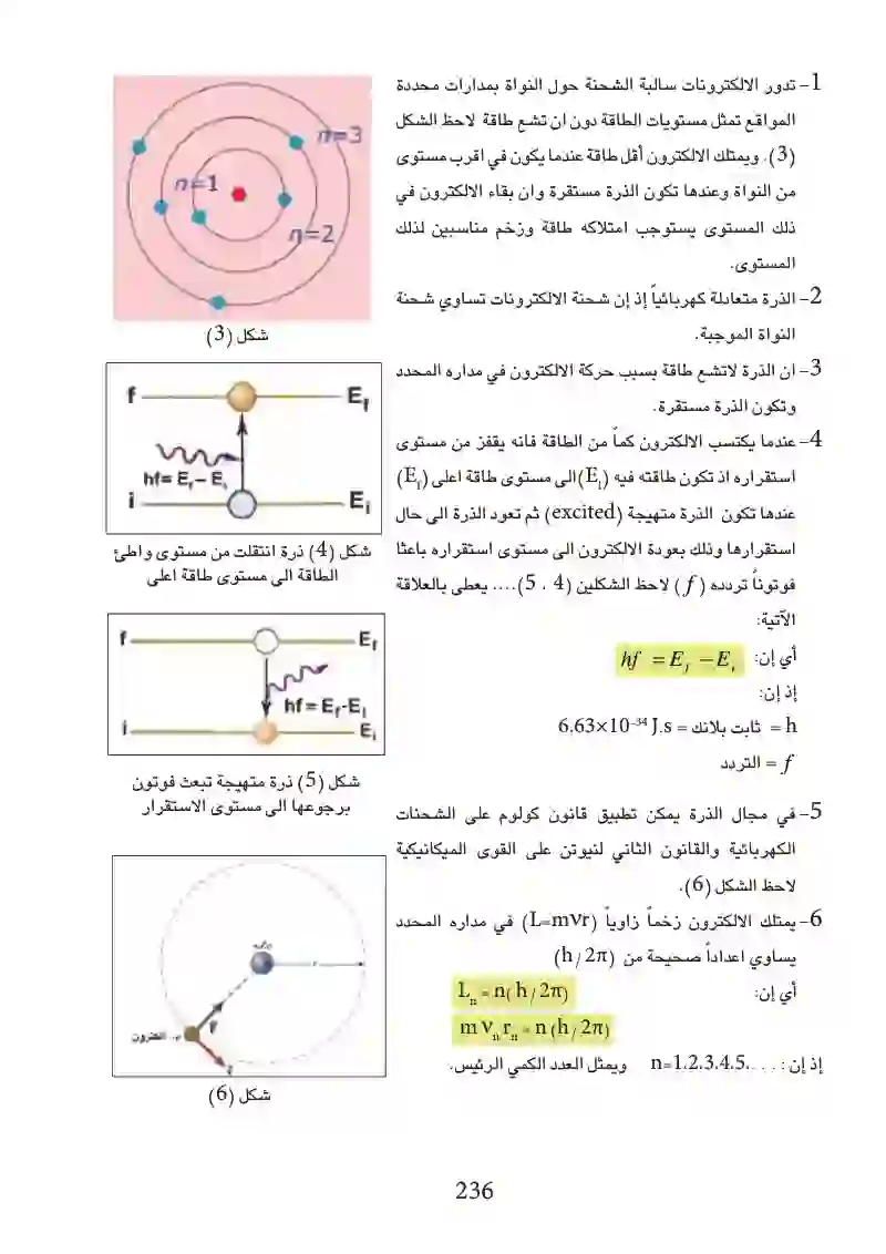 8-2 مستويات الطاقة ونموذج بور للذره