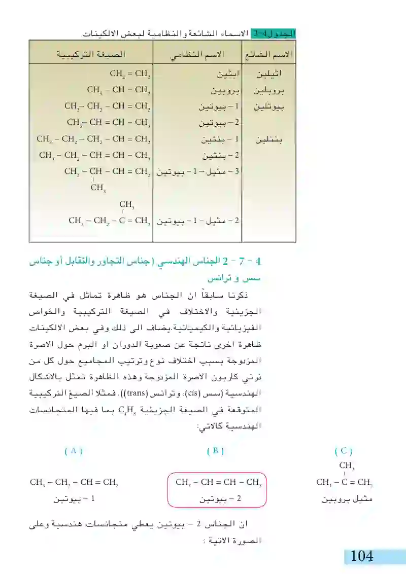 4-7: الألكينات أو الأوليفينات