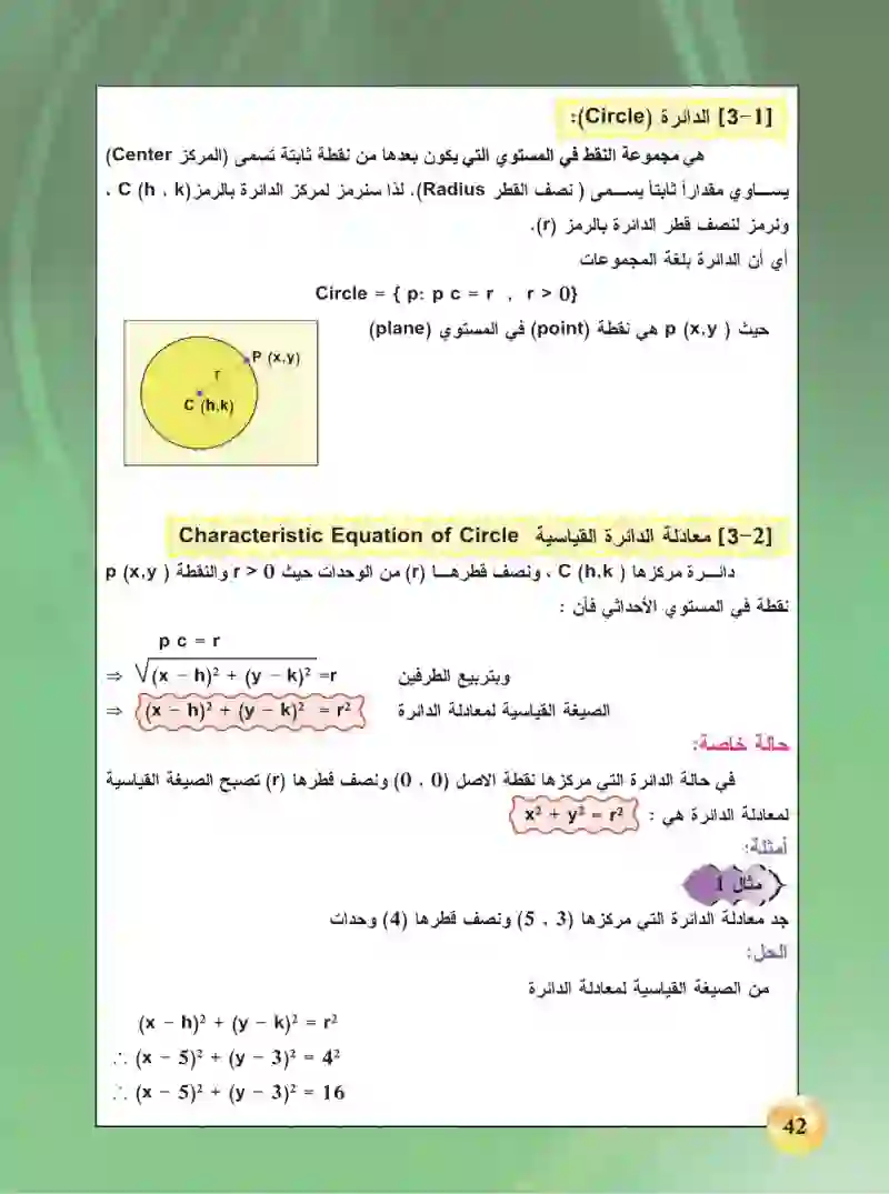 3-2 معادلة الدائرة القياسية