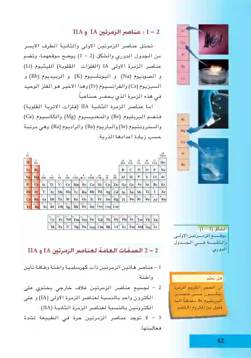 1-2: عناصر الزمرتين la,lla