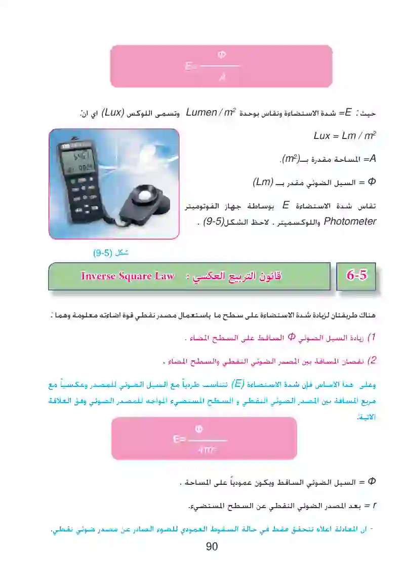 5-5: شدة الاستضاءة