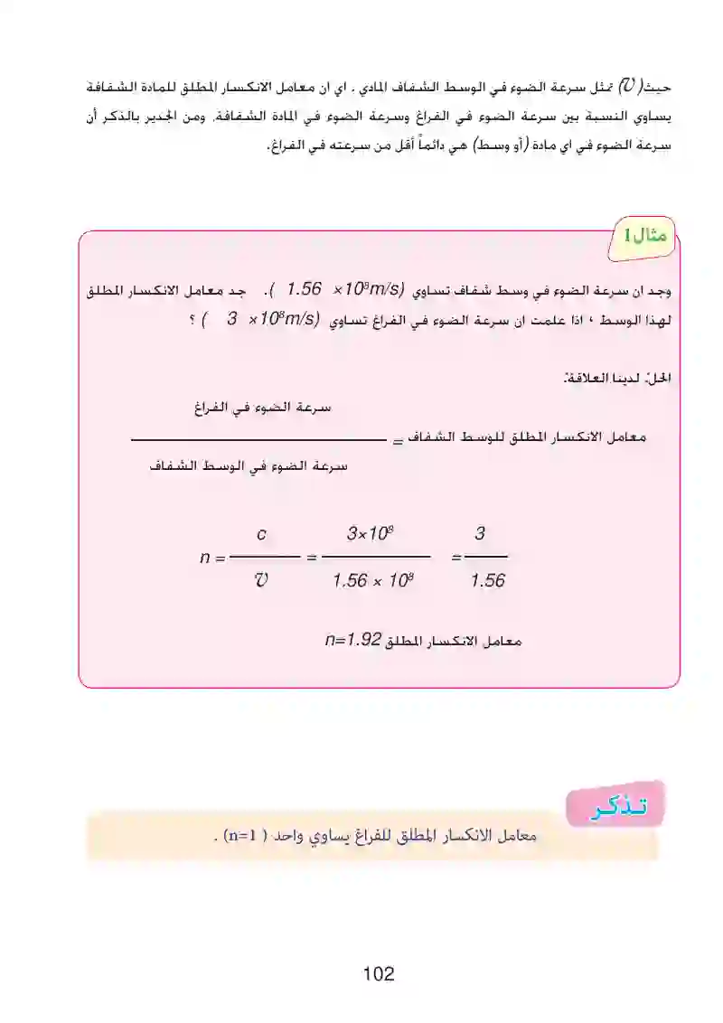 6-4: معامل الانكسار وقانون ستيل