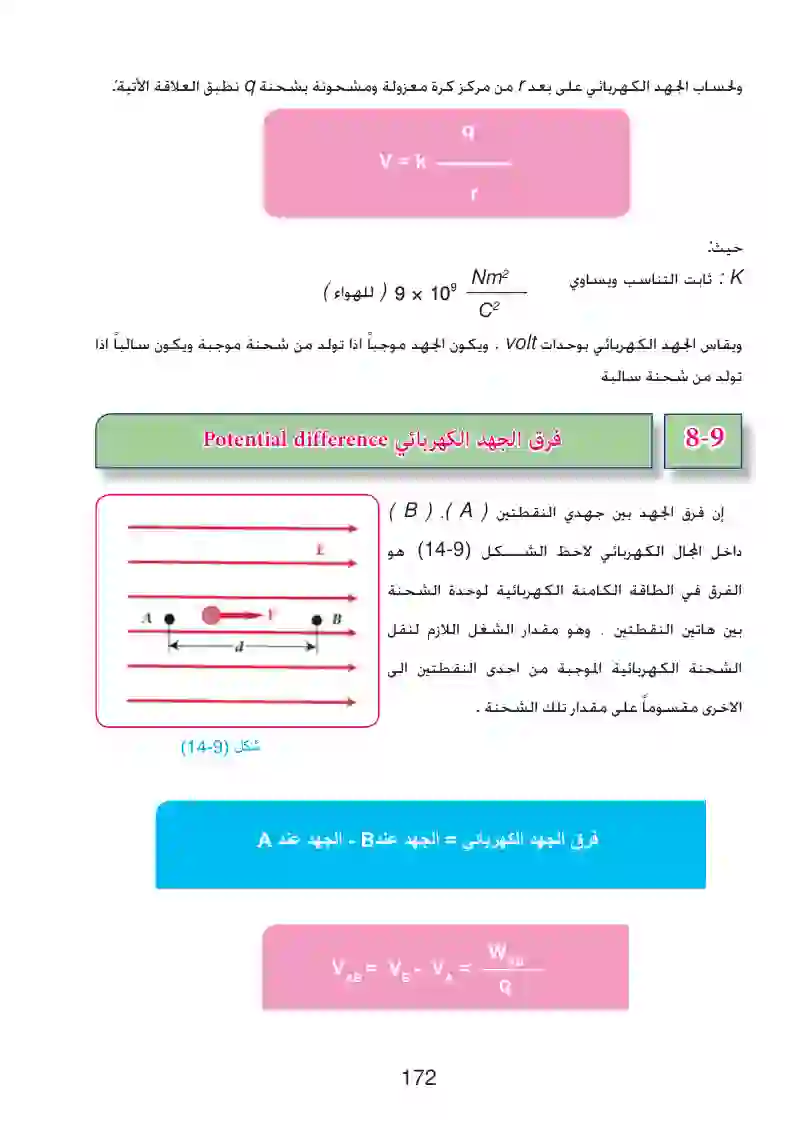 8-9: فرق الجهد الكهربائي