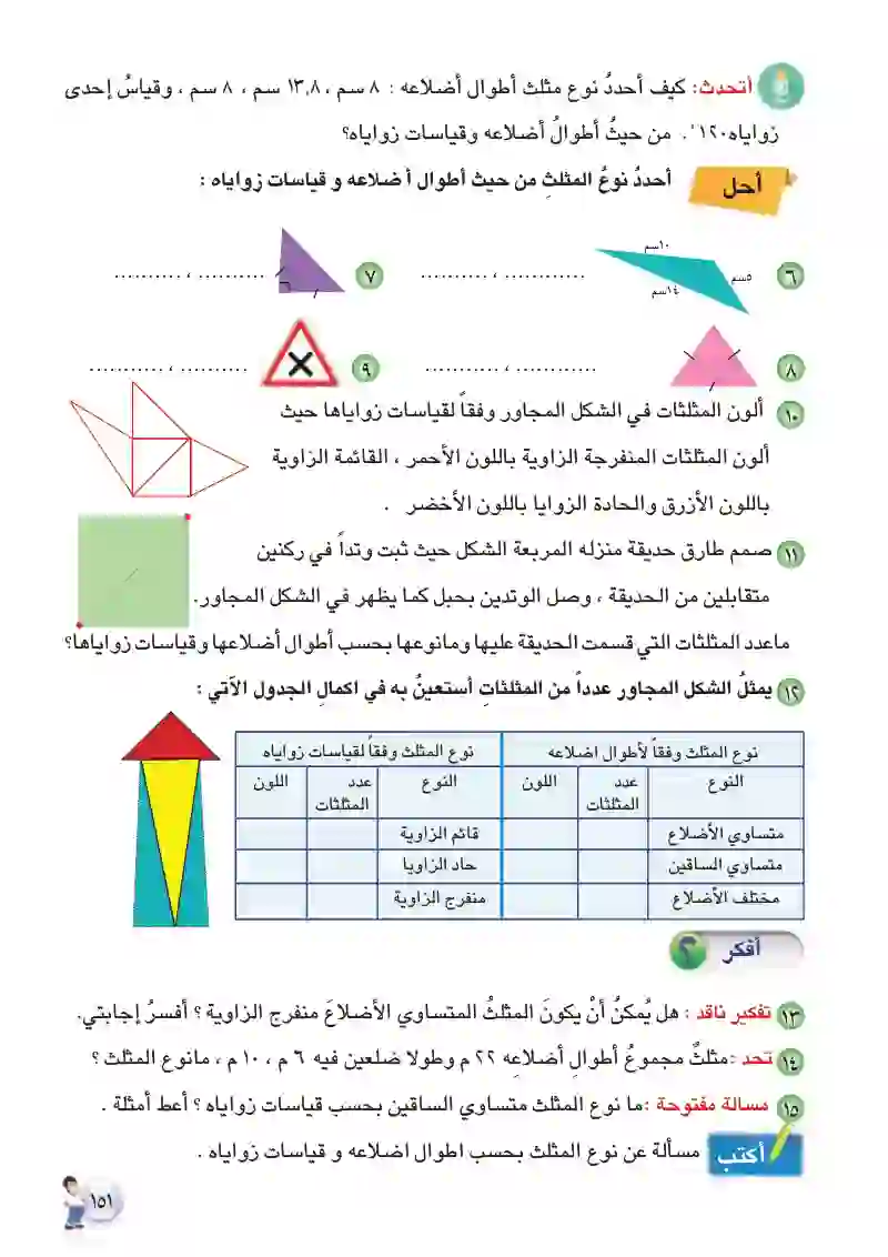 الدرس2: تصنيف المثلثات