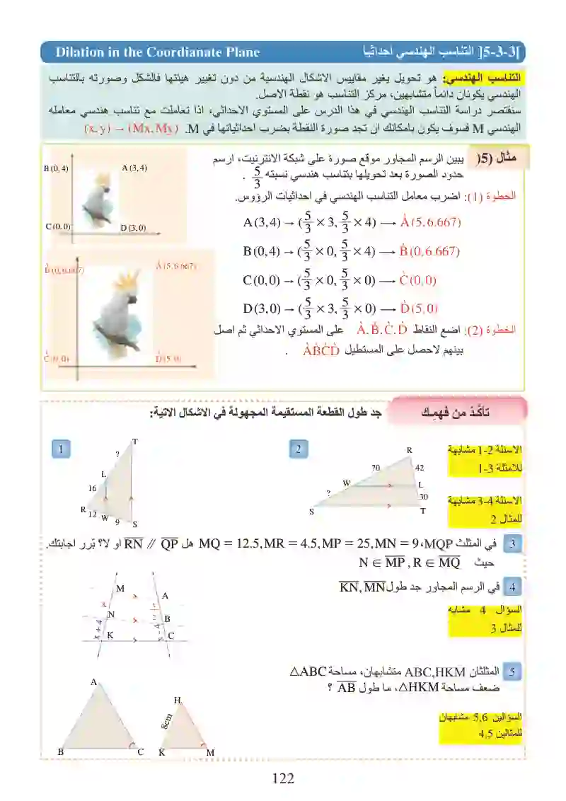 الدرس3-5: التناسب والقياس في المثلثات