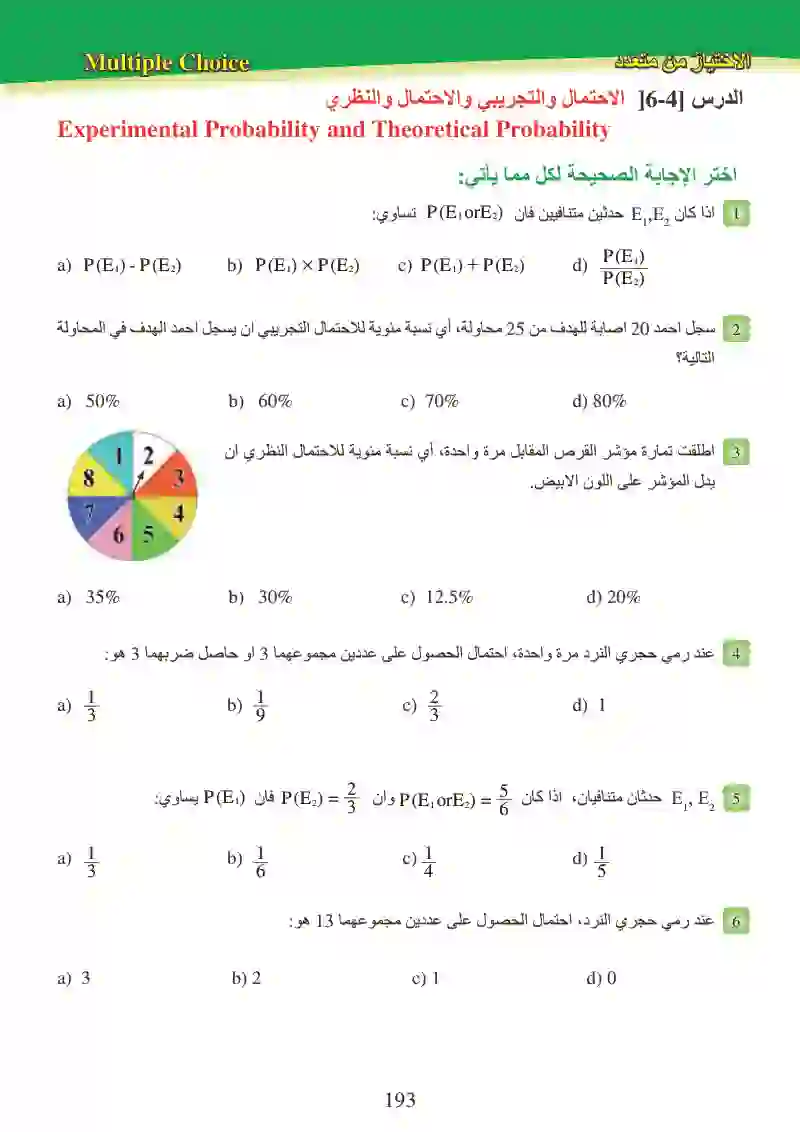 تمرينات الفصول