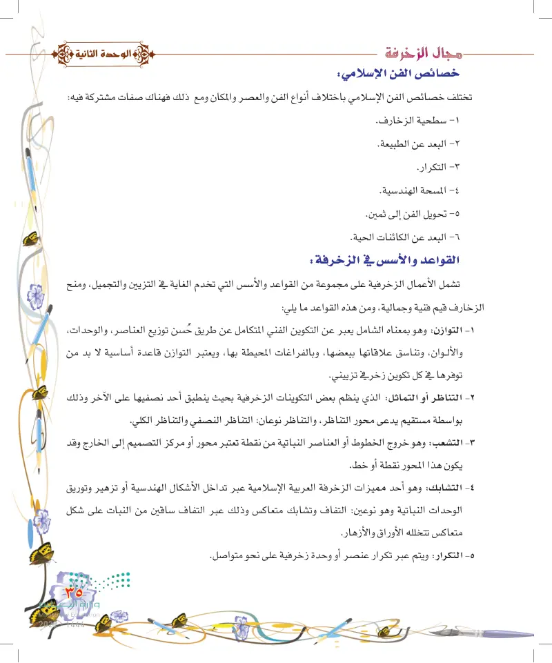 الموضوع الأول: التشعب الزخرفي من نقطة