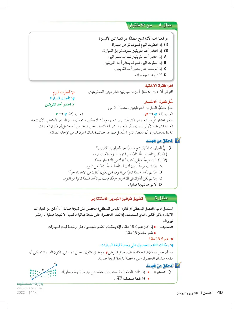 1-4 التبرير الاستنتاجي