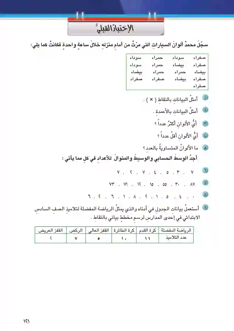 الاختبار القبلي