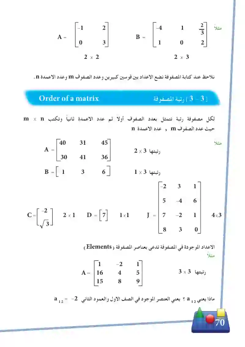 3-3 رتبة المصفوفة