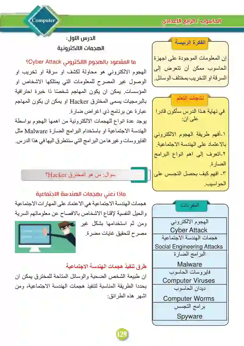 الدرس الأول: الهجمات الإلكترونية
