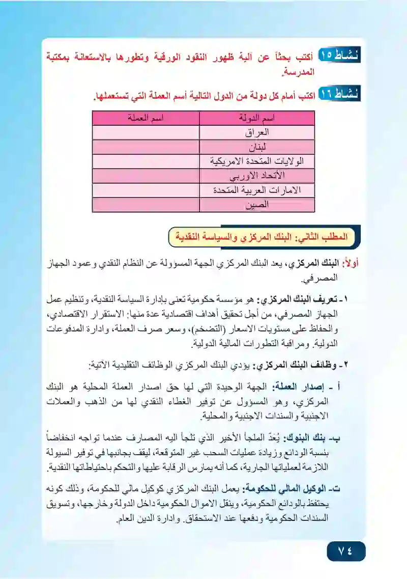 المبحث الثالث: النقود والسياسة النقدية