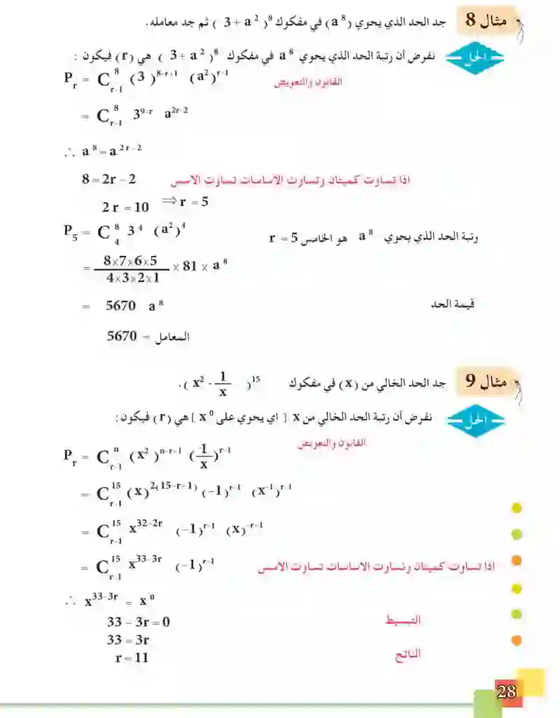 1-5 مبرهنة ذات الحدين