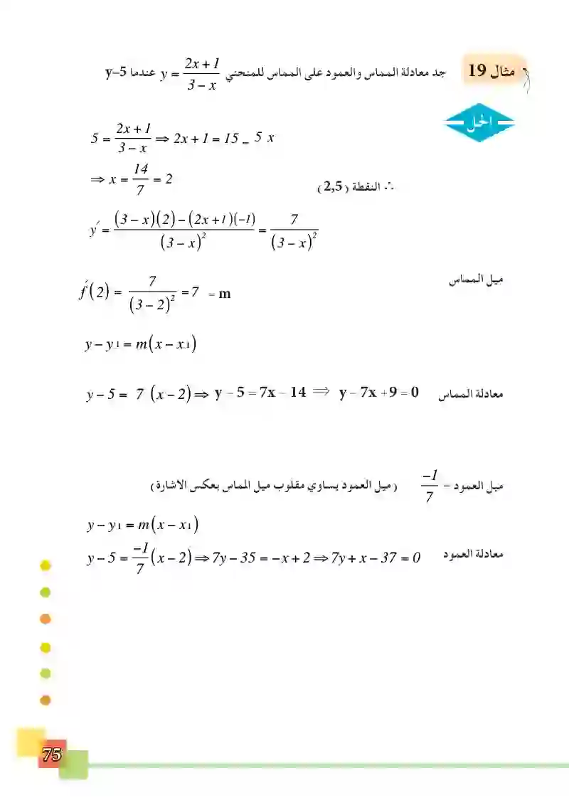 3-5 التطبيقات الهندسية والفيزياوية للمشتقة