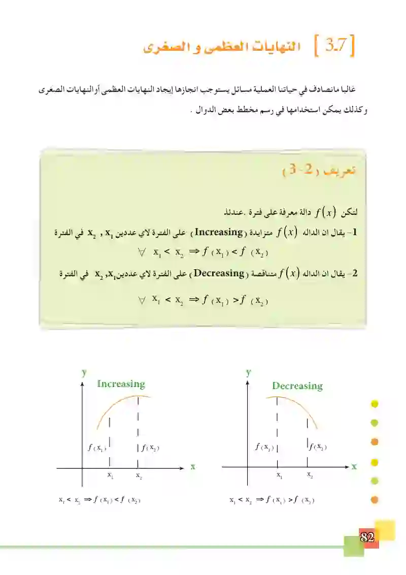 3-7 النهاية العظمى والصغرى